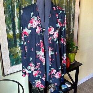 Amiery Long Sleeve Wrap Kimono Floral Cardigan